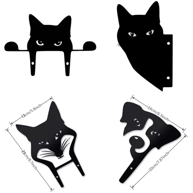 Estatuas decorativas de acrílico de jardín decorativas de gato con mirador negro √