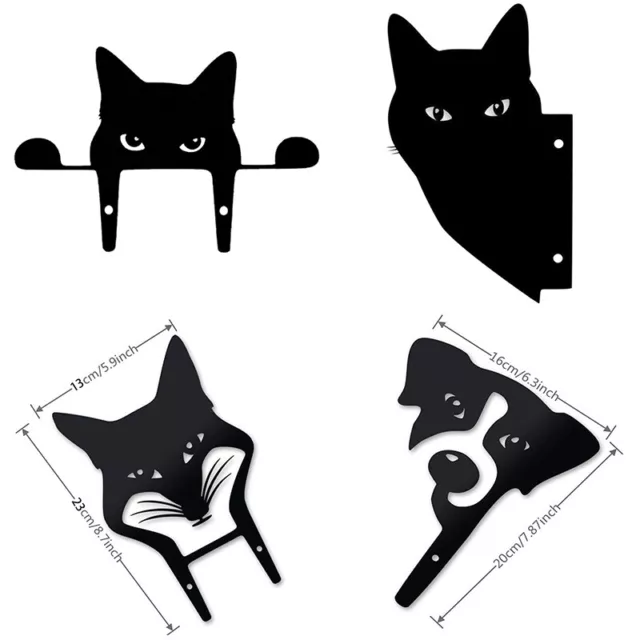 Estatuas decorativas de acrílico jardín decorativas de gato negro asomando #