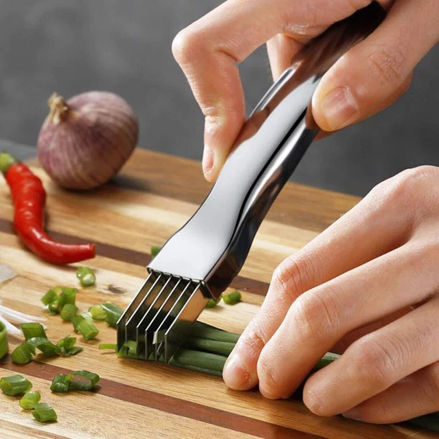 Cuchillo de cebolla de primavera cortador de cebolla herramienta de cocina Shred Silk Knife