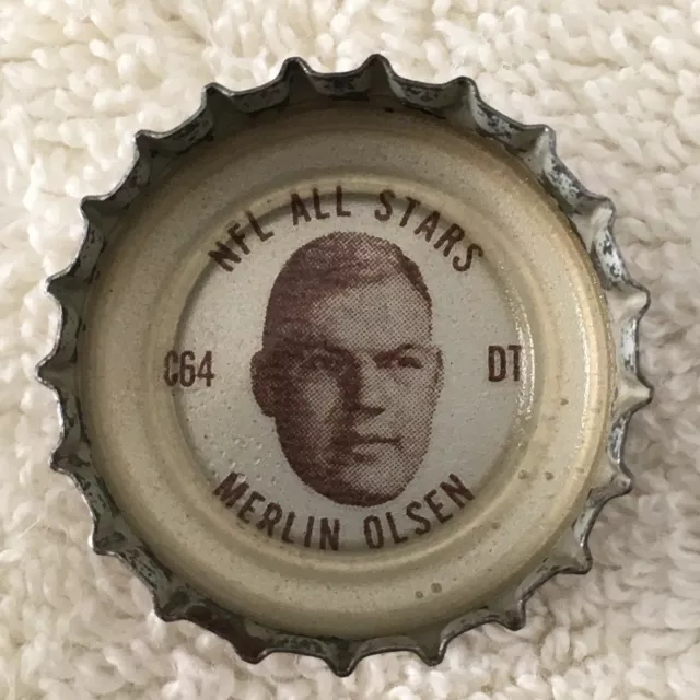 1960s Coca Cola Merlin Olsen C64 NFL All-Stars Bottle Cap Coke