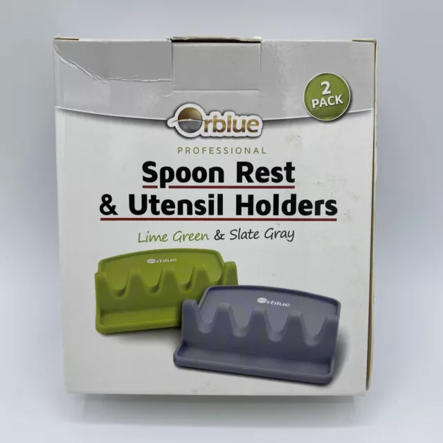 NEW Orblue Giant Spoon Rest, Silicone Kitchen Utensil Rest-Heat Resistant Holder