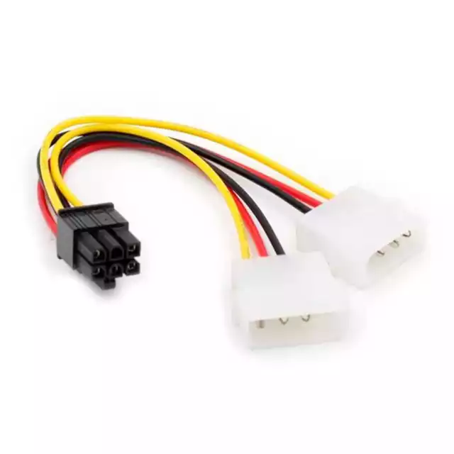 Cable d Alimentation Carte Graphique double MOLEX 4 PIN vers 6 PIN PCI-E male