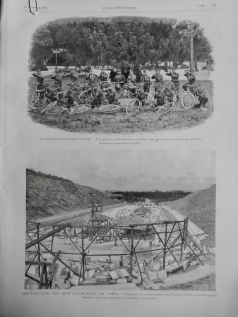 1896 Velocipede Jeux Olympiques Grece Course Masson Vainqueur 3 Journaux Anciens
