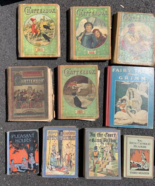 Lot 10 -  1910-1915 “Chatterbox” & Other  Antique Books Children’s/Good Cond.