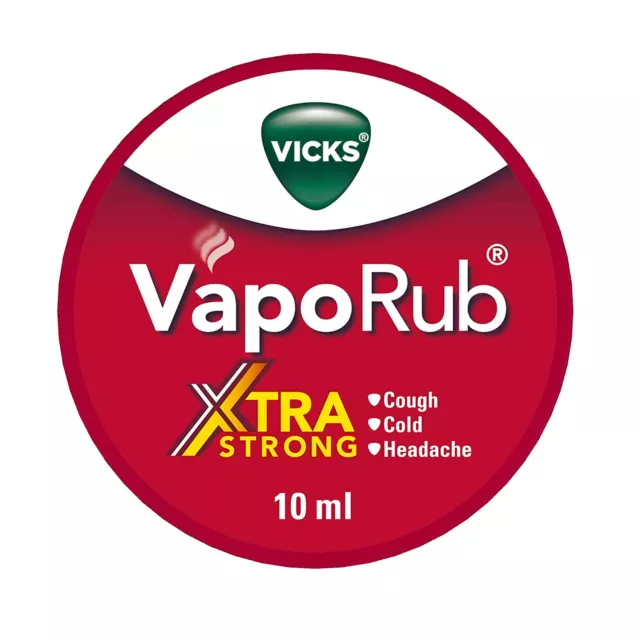 3 x 10ml Vicks VapoRub Vapour Rub Xtra Strong Cold Headache D