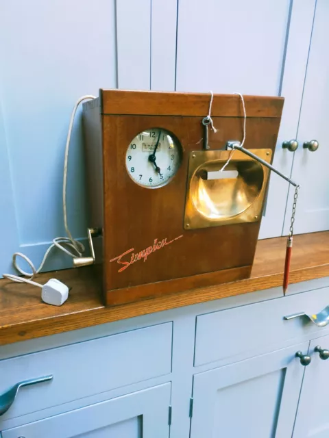 Unusual 1960's Simplex Electric Time Recorder Clock