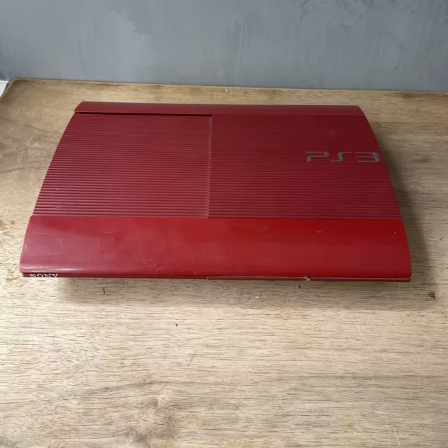 PS3 Slim Rossa 500gb PLAYSTATION SONY SOLO CONSOLE E CAVO FUNZIONANTE