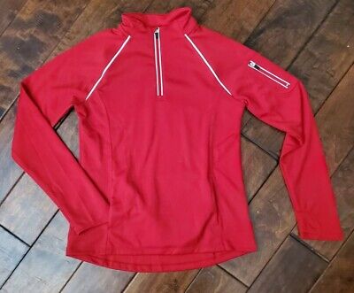 Lands' End Girl's UNF Performance Active Half Zip-Red-(Large) NWOT