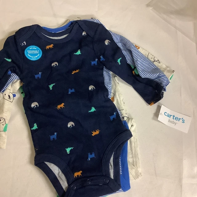 Carters Infant Bodysuit Pack Of 4 Baby One Pieces Multicolor Striped Size 6M