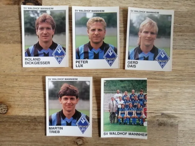 Panini Fußball Bundesliga 1990 Sammelbilder 5x Waldhof Mannheim