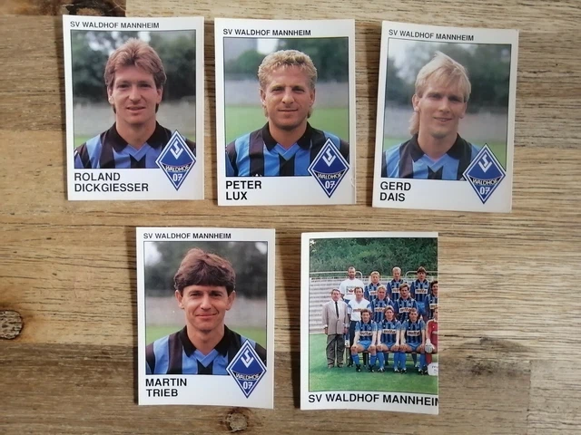 Panini Fußball Bundesliga 1990 Sammelbilder 5x Waldhof Mannheim