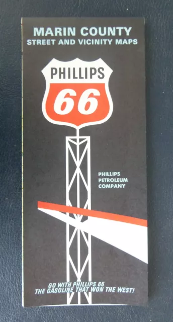 1966 Marin County street   map Phillips 66 oil gas California Navato