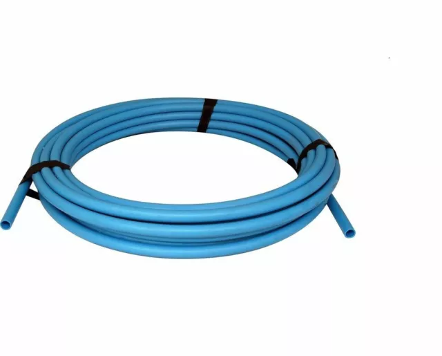 MDPE Blue Water Pipe 20,25,32,50mm Choice Of Sizes & Length Supplied Coiled