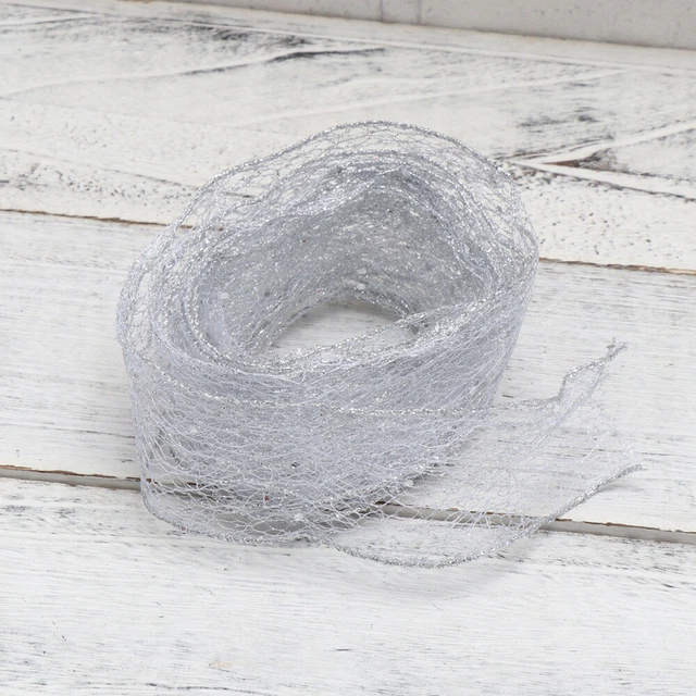 2x Weihnachten Bogen Band Handwerk Verdrahtete Band Mesh Band Handwerk 9