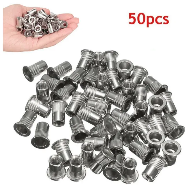 Reliable and Durable M6 Threaded Rivet Nuts with Flat Head Cap Screws 50PCS