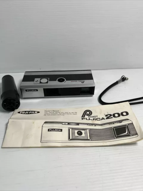 Camera Pocket Fujica 200 110 Film Miniature Camera Japan Untested Instructors 2