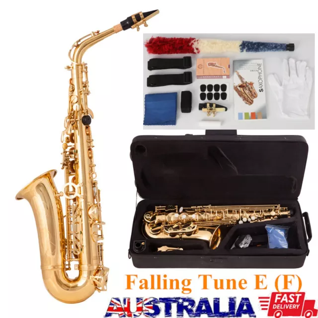 Eb Alto Saxophone Brass Gold Lacquer Music Instrument E-flat Sax with Case