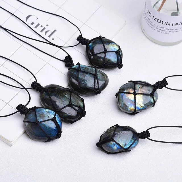 Natural Clear Rose Fluorute Quartz Crystal Pendant Chakra Healing Stone Necklace