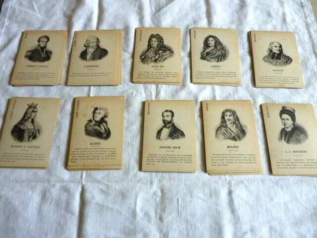 Jeu Ancien "Personnages Célèbres De La France" - Vers 1900 - Jeu De Société Vintage