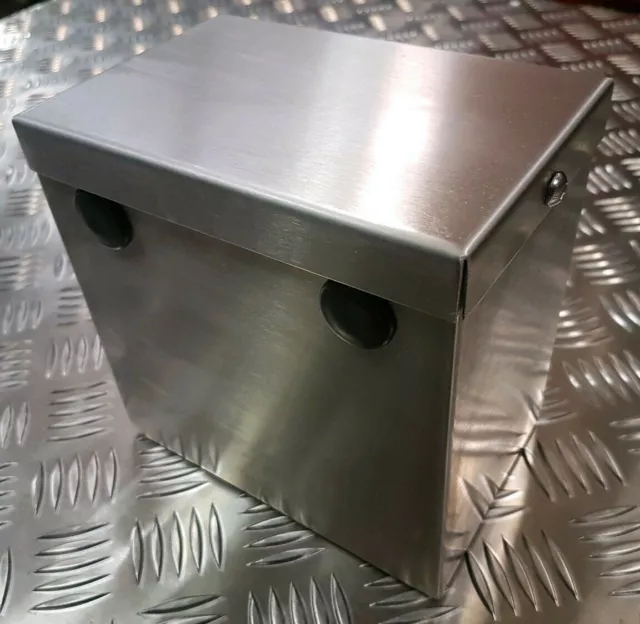 Stainless Steel Battery Box Internal 152 wide x 93 deep x 90 high . No Lid .