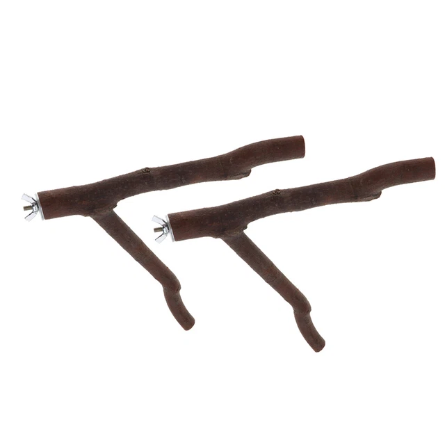 2 Stück Papagei Holz Hängeständer Rack Vogel Sittich Ast Sitzstangen 3