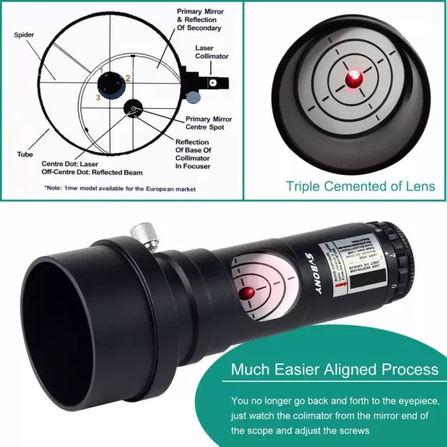 Red Laser Collimator for Newtonian Marca Telescope Alignment 1.25 Inch... 3