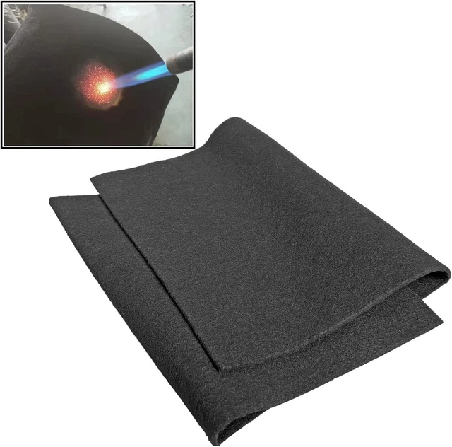 Welding Blanket Fireproof Tarp Heat Resistant Material Up 12X27 Inches, Black