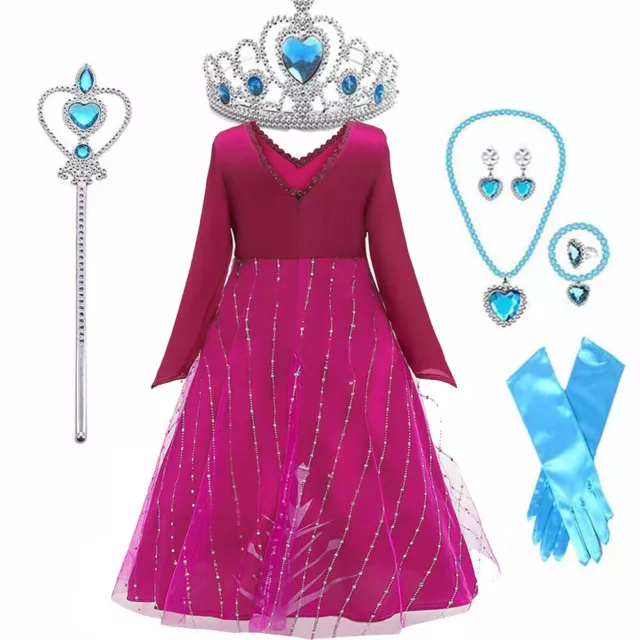 Modle Cosplay Rapuzel Snow Queen Party Girls Frozen 2 Elsa Anna Dress for Girl