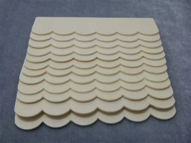 1/12 Doll house Miniature Wooden Roof Tiles Shingles DIY Building Material 12pcs