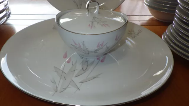 Vintage China Dinnerware Set Winterling Bavaria WIG3 42pc trimmed platinum