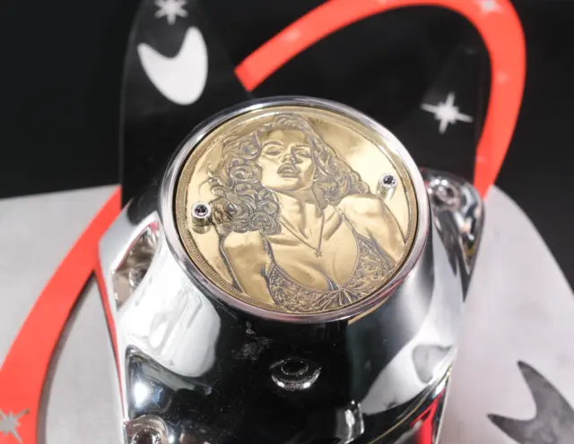 WWII Bomber Nose art Pinup Shovelhead Evo Brass Timing  Cover Harley Davidson