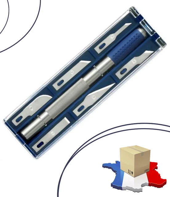 Kit Coffret Outil Couteau de Précision Scalpel Cutter + 6 Lames Knife NEUF N°11 Kit Coffret Outil Couteau de Précision Scalpel Cutter + 6 Lames Knife NEUF N°11