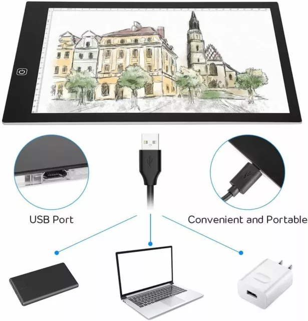 A4 USB LED Artista Tatuaje Tatuaje Tatuaje Caja de Luz Trazado Tablero de Dibujo Almohadilla Mesa 3