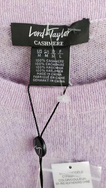 Lord & Taylor Medium lavender CASHMERE sweater NEW super soft 2