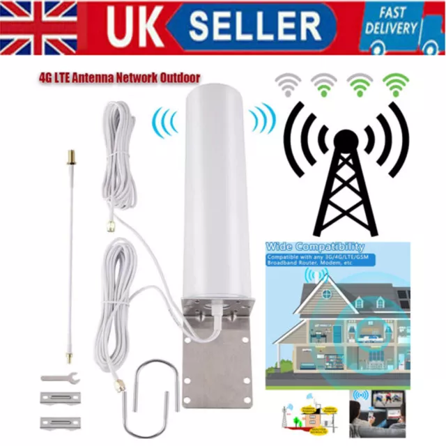 3G 4G LTE Router Signal Booster High Gain 10dBi Outdoor Dual SMA Male Antenna UK