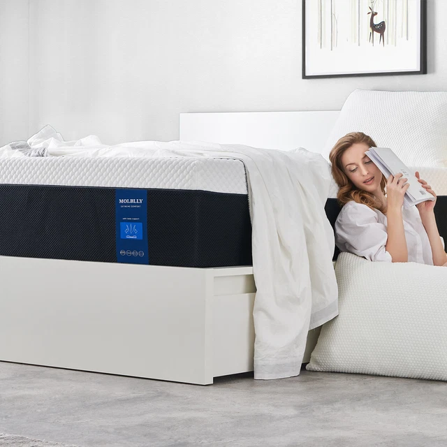 Molblly 8" 10" 12" Gel Memory Foam Mattress Twin Full Queen King Size In A Box