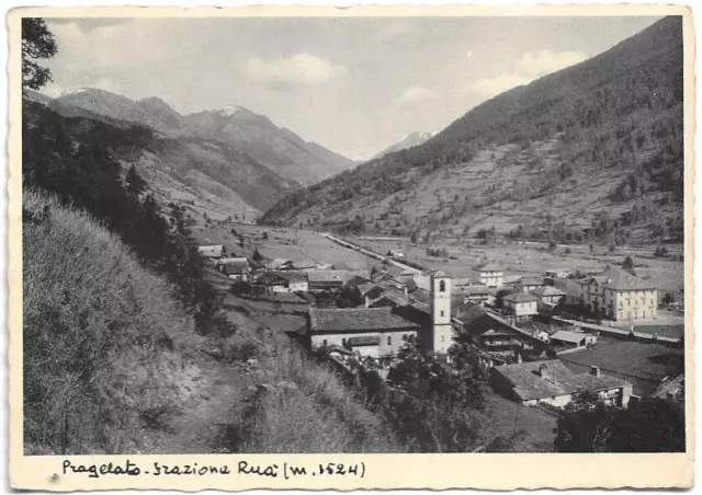 CARTOLINA DI TORINO ,PRAGELATO - STAZIONE DI RUA'  viaggiata 1938