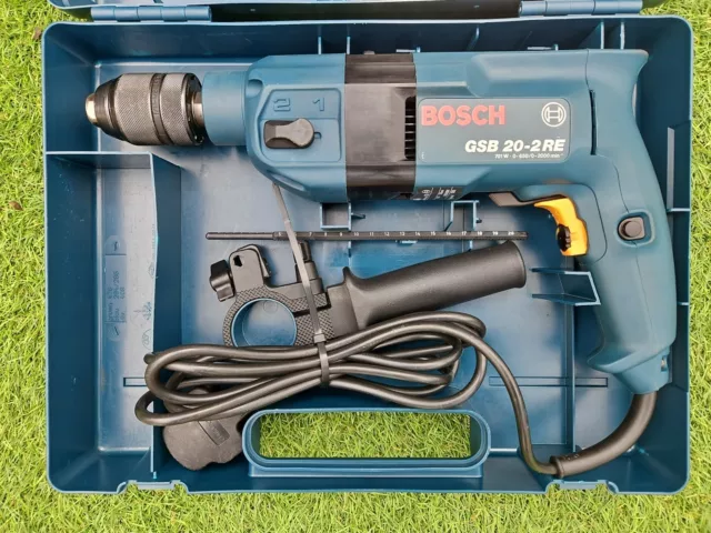 Bosch GSB 20-2 RE Corded 230V Hammer Drill Case Kit heavy duty wood metal 2 Gear