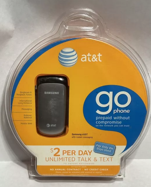 AT&T Samsung A107 Flip Cell Phone Go Phone For Prepaid Brand New Sealed