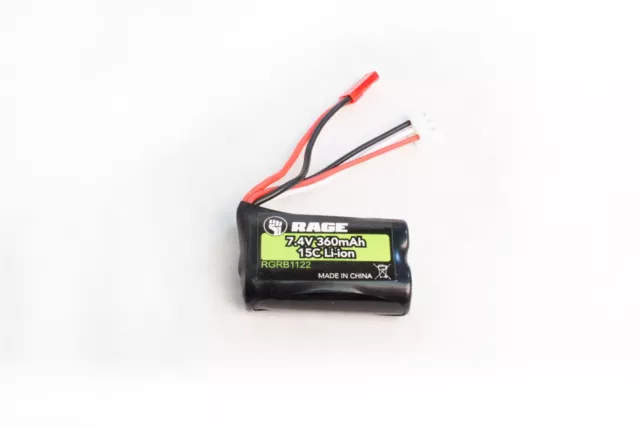 Rage R/C - 7.4v, 360mAh Li-ion Battery: Aqua Dart, Black Marlin MX