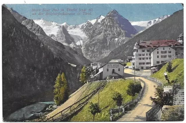 CARTOLINA DI BOLZANO ,TRAFOI - VAL VENOSTA - HOTEL NEUE POST  Ed. AMONN - 1912