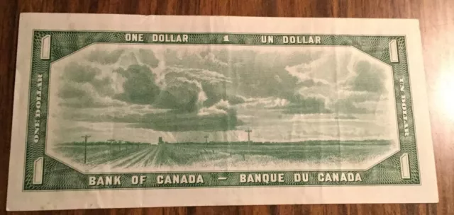 1954 Bank Of Canada One Dollar 1$ Bank Note