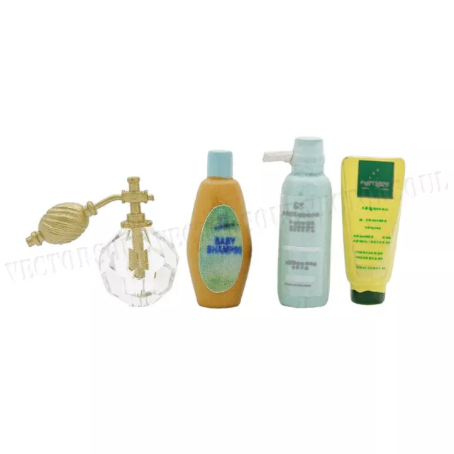 1:12 Set bottiglie profumo shampoo trucco miniatura accessori bagno casa delle bambole