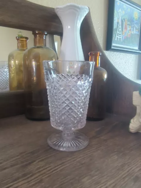 Vintage Westmoreland Glass ENGLISH HOBNAIL Crystal (Round) Footed Juice Tumbler