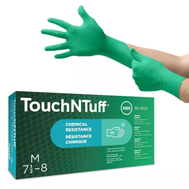 Ansell TouchNTuff 92-600 Glove Green Size 8.5-9 Large (Box of 100) RRP £15.28