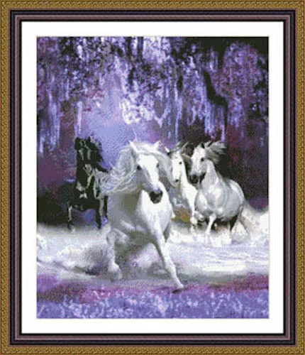 10% off Kustom Krafts Counted X-stitch chart - Horses in the Night