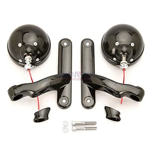 Happy-motor Gloss Black Auxiliary Light Fog Lamp Housing Bracket For Harley S...