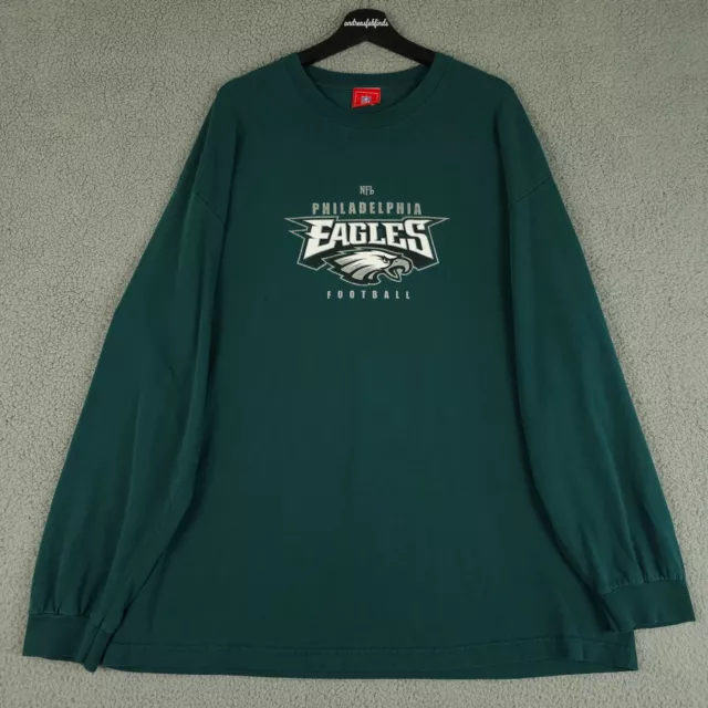 Philadelphia Eagles Shirt Mens Extra Large Green Long Sleeve NFL Football Tee