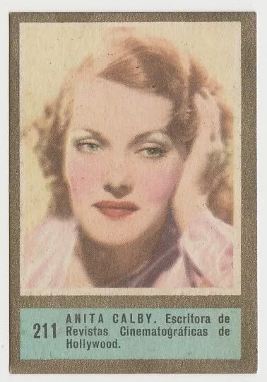 Anita Colby 1952 Fernando Fuentes Tobacco Card #211 Fedora Film Star E5
