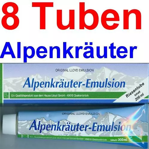 (19,00 EUR / 1Ltr.) LLOYD Alpenkräuter Emulsion 8 x 200 ml  Salbe  Salbe.